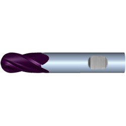 1" Diameter 4 Flute 1-1/2" Cut 4" Length 1" Weldon Shank Single End Ball Nose TiALN