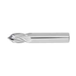 1/2" Diameter 4 Flute 1" Cut 3" Length 1/2" Round Shank Single End 90DEG Uncoated Carbide Drill/Mill