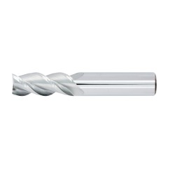 1/2" Diameter 3 Flute 1-1/4" Cut 3" Length 1/2" Round Shank 45DEG Helix Single End Square Uncoated