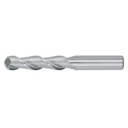 1" Diameter 2 Flute 2-1/4" Cut 5" Length 1" Round Shank 45DEG Helix Single End Ball Nose Uncoated
