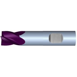 3/4" Diameter 4 Flute 1" Cut 3" Length 3/4" Weldon Shank Single End .030 Corner Radius TiALN
