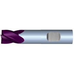 3/4" Diameter 4 Flute 1" Cut 3" Length 3/4" Weldon Shank Single End .030 Corner Radius TiALN