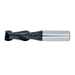 1" Diameter 2 Flute 1-1/2" Cut 4" Length 1" Round Shank 45DEG Helix Single End .030 Corner Radius DLC