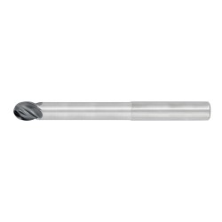 1" Diameter 4 Flute 1-1/4" Cut 5" Length 1" Round Shank Single End Ball Nose TiALN