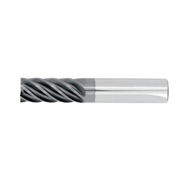 1" Diameter 6 Flute 1-1/2" Cut 4" Length 1" Round Shank Single End .030 Corner Radius TiALN
