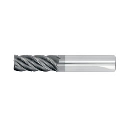 1" Diameter 5 Flute 1-1/2" Cut 4" Length 1" Round Shank .030 Corner Radius HEM Chip Breaker