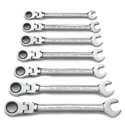 Metric Ratcheting Wrench Set with Flex Heads