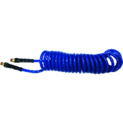 1/4" x 25' Coiled Air Hose Dark Blue 1/4" MPT 