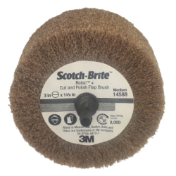 Cut and Polish Flap Brush 3″ Diameter × 1-3/8″ Height A MED