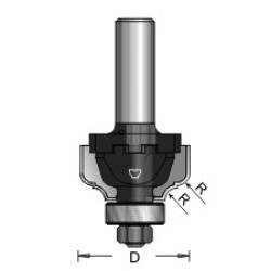 N4-A18 Ogee Fillet Bit Type A 2 Flute 5/32" Radius 1/4" Shank A18 Blade