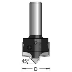 N8-B51 V-groove 2 Flute Type B 1-1/4" Diameter 1/2" Shank 45º Angle