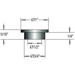 T-Bushing 3/4" Diameter to 1/2" Diameter Dimar TB3412