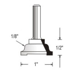WP150425 Woodpecker 2 Piece Cope & Stick Bits3 Flute 1/2" Cutting Height 1/8" Radius 1/4" Shank