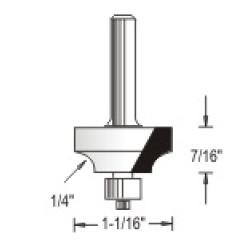 WP150428 Woodpecker 2 Piece Cope & Stick Bits3 Flute 29/64" Cutting Height 15/64" Radius 1/4" Shank