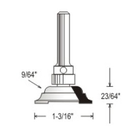 WP150431 Woodpecker Cope & Stick Bit 3 Flute 23/64" Cutting Height 9/64" Radius 23/64" Cutting Height
