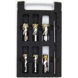 Annular Cutter Set 6 Piece Weldon 3/4" Shank 1"Depth