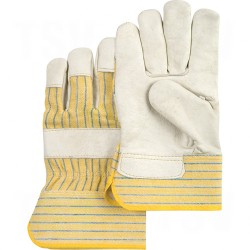 Standard Quality Lined Grain Cowhide Fitters Gloves Large Cotton Grain Cowhide Safety Rubberized    