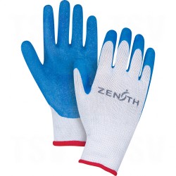 Natural Rubber Latex Coated Gloves - 10-Gauge Seamless Knitted Poly/Cotton Shell Large (9) 10 Gauge Polyester Cotton Rubber Latex Unlined    