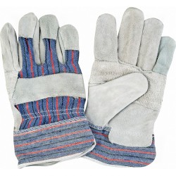Standard Quality Split Cowhide Patch Palm Fitters Gloves Large Cotton Split Cowhide Safety Starched    