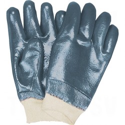 Heavyweight Nitrile Fully Coated Knit Wrist Gloves Large (9) Non-Knit Cotton Nitrile    