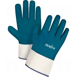 Heavyweight Nitrile Coated Safety Cuff Gloves 2X-Large (11) Non-Knit Cotton Nitrile Jersey    