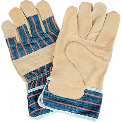Split Pigskin Fitters Gloves Large Cotton Split Pigskin Safety Starched    