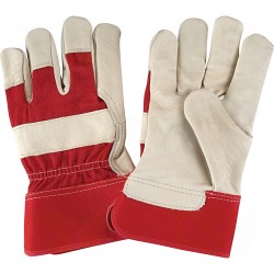 Premium Quality Lined Grain Cowhide Fitters Gloves Large Cotton Grain Cowhide Safety Rubberized    