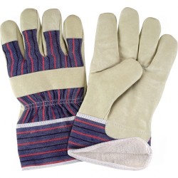 Grain Pigskin Fitters Cotton Fleece Lined Gloves Large Cotton Fleece Grain Pigskin Safety Starched    