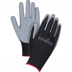 Black Nylon Nitrile Coated Gloves Large (9) 13 Gauge Nylon Nitrile Unlined    