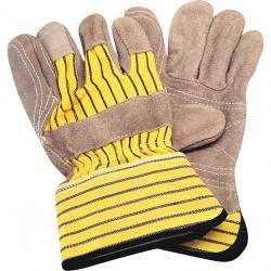 Standard Quality Double Palm Split Cowhide Fitters Glove Large Cotton Split Cowhide Safety Rubberized    