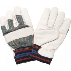 Standard Quality Grain Cowhide Full Cotton Fleece-Lined Gloves Large Cotton Fleece Grain Cowhide Elastic Rubberized    