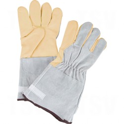 Standard Quality Grain Cowhide Leather Gloves Large Unlined Grain Cowhide Gauntlet Leather    