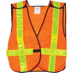 Traffic Vests High Visibility Orange Silver Large Polyester