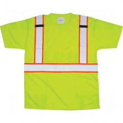 CSA Compliant T-Shirts High Visibility Lime-Green Silver Orange Polyester CSA Z96 Class 2, Level 2 2X-Large