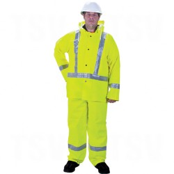 RZ900 Premium Traffic Rain Suits High Visibility Lime-Yellow Silver 3X-Large Polyester     