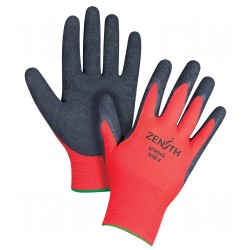 Natural Rubber Latex Coated Gloves Medium (8) 13 Gauge Polyester Rubber Latex Unlined    