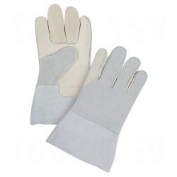 Split Back Premium Quality Grain Cowhide Leather Gloves Large Unlined Grain Cowhide Gauntlet Leather    