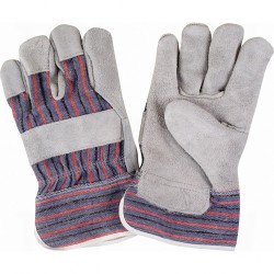 Split Cowhide Fitters Gloves Large Cotton Split Cowhide Safety Starched    