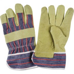 Grain Pigskin Fitters Gloves Large Cotton Grain Pigskin Safety Rubberized    