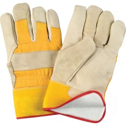 Grain Cowhide Fitters Foam Fleece Lined Gloves Large Foam Fleece Grain Cowhide Safety Rubberized    
