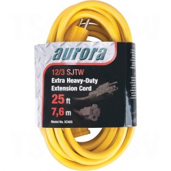 Outdoor Vinyl Extension Cords 25' Long 43072 (AWG) 15 Amps Yellow 300V 1875W