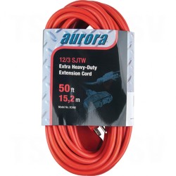 Outdoor Vinyl Triple Tap Extension Cords 50' Long 43072 (AWG) 15 Amps Red 300V 1625W