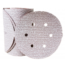 Sanding Disc 6" Diameter 6 Hole Pattern PSA Sticky Back Premier Red Aluminum Oxide 320 Grit Carborundum 15300 6" Sticky Back 6 Hole