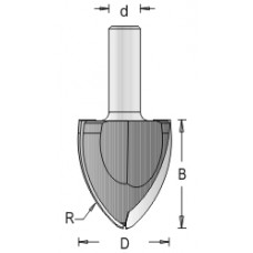 112ROV8-50 Large Radius Ovolo Bit 2 Flute 1-3/4" Cutting Height 1/2" Shank Radius Ovolo Bits