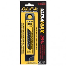 HBB-20B OLFA® 25mm Black Ultra-Sharp Snap-Off Blades 20-Pack Cutting Tools