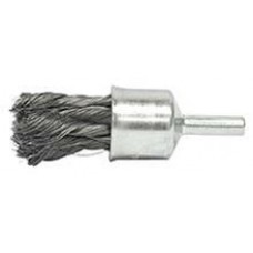 Wire End Brushes 1/2" Diameter 1/4" Shank .014 Gauge Knotted Wire Brushes - Hand & Mandrel Mount
