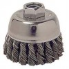 Wire Cup Brush 2-3/4" Diameter 5/8-11 Arbour Hole .014 Gauge Knotted Wire Brushes - Hand & Mandrel Mount