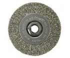 Wire Wheel 4" Diameter x 1/2" Wide with 5/8-11 Arbour Hole .014" Gauge Narrow Face Crimped