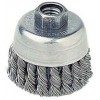 Wire Cup Brush 2-3/4" Diameter 5/8-11 Arbour Hole .020 Gauge Single Row Knotted Wire Brushes - Hand & Mandrel Mount