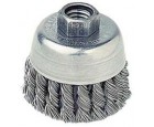 Wire Cup Brush 2-3/4" Diameter 5/8-11 Arbour Hole .020 Gauge Single Row Knotted